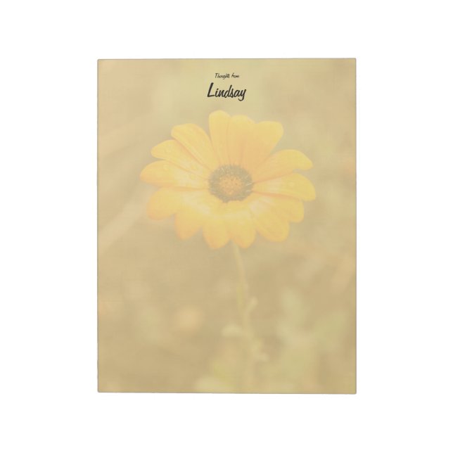 Custom Orange Spring African Daisy Close-Up Photo Notepad (Rotated)