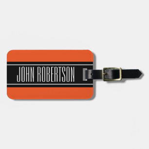 Custom orange travel luggage tag for your baggage