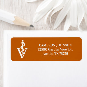 Custom Orange Veterinary Clinic Return Address