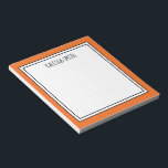 Custom Orange White Editable Colour Notepad<br><div class="desc">Orange (background colour can be edited) personalized notepad with your name or any text you choose at the top.</div>
