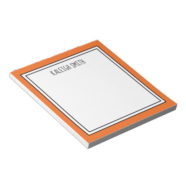 Custom Orange White Editable Colour Notepad (Angled)