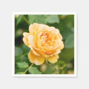 Custom Orange Yellow Rose Napkin