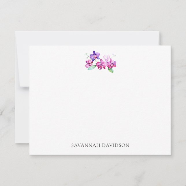 Custom Orchid Note Card (Front)