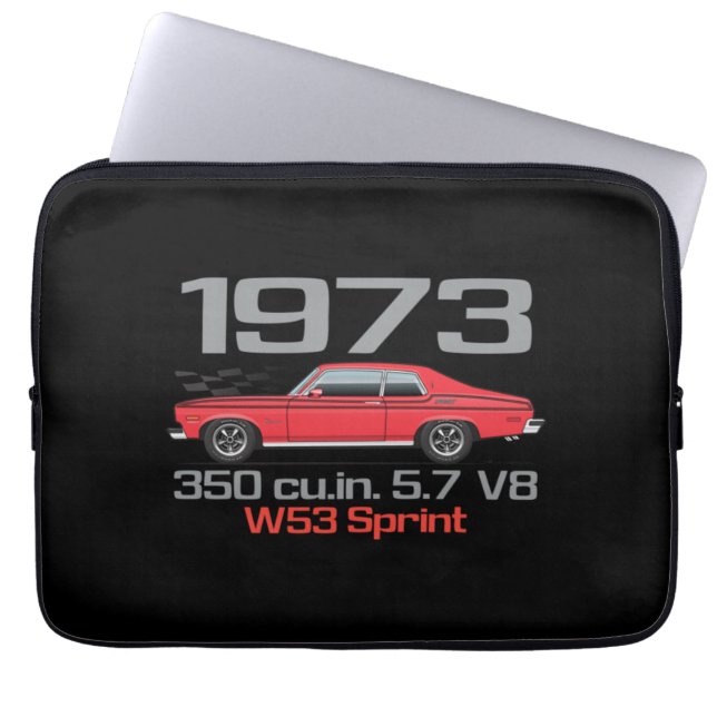 Custom Order 1973 350 cu.in.57 V8 W53 Sprint Laptop Sleeve (Front)