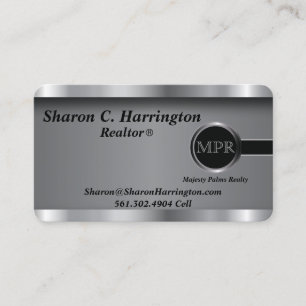 Custom Order  - Executive Black Steel Monogram Business Card