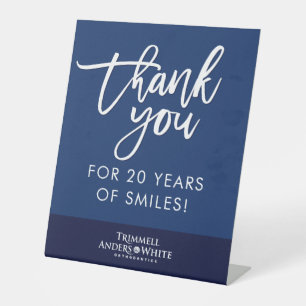 CUSTOM ORDER Kelsey 20th Anniversary Thank you Pedestal Sign