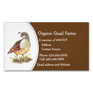 Custom Organic Quail Farm  Animal Business Card