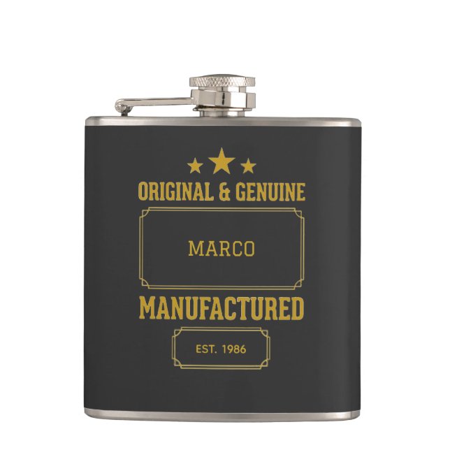 Custom Original & Genuine Birthday Hip Flask (Front)