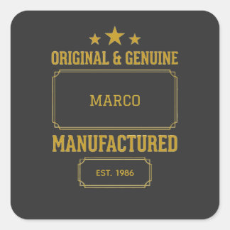 Custom Original & Genuine Birthday Square Sticker