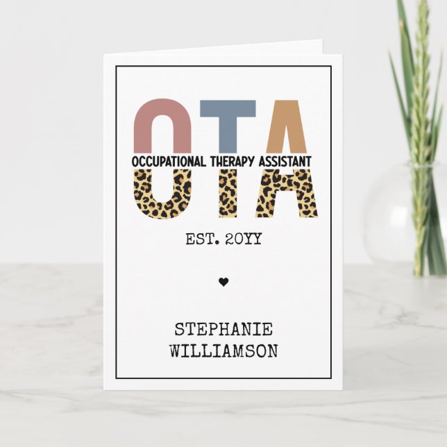 Custom OTA Occupational Therapy Assistant Gifts Card (Front)