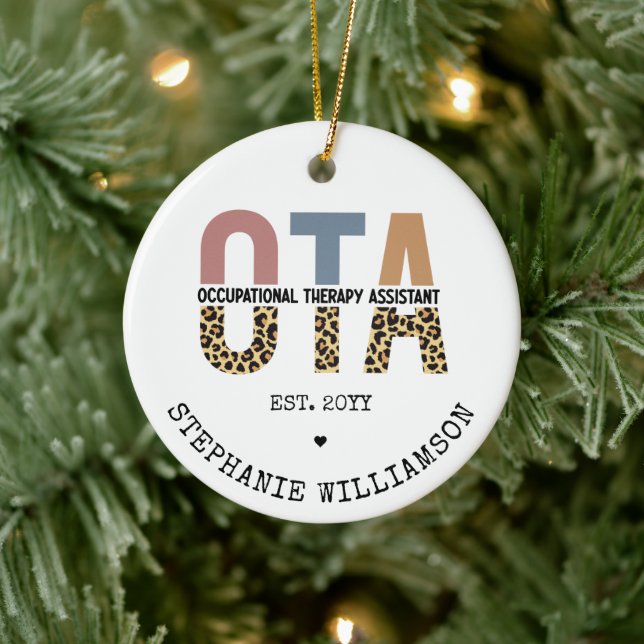 Custom OTA Occupational Therapy Assistant Gifts Ceramic Ornament (Tree)