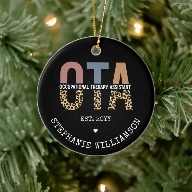 Custom OTA Occupational Therapy Assistant Gifts Ceramic Ornament (Tree)