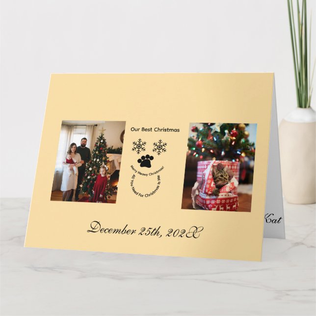 Custom Our Best Christmas ,Cat Photo  Card (Front)