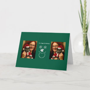 Custom Our Best Christmas ,Cat Photo Card