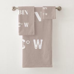 Custom Our Cabin Coordinates Bath Towel Set