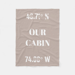 Custom Our Cabin Coordinates Fleece Blanket