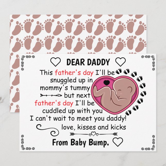 Custom Our First Father's Day, Dear Daddy to be  Holiday Card (Front/Back)