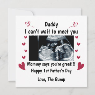 Custom Our First Father's Day Gift For Daddy to be Holiday Card