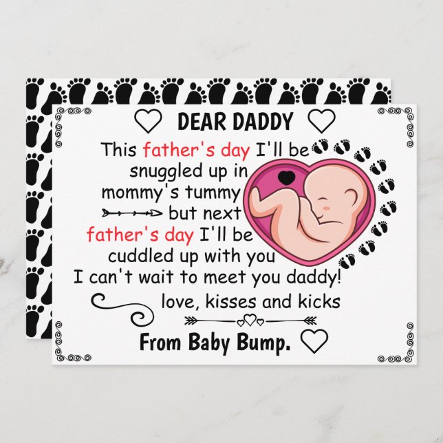 Custom Our First Father's Day Gift For Daddy to be Holiday Card (Front/Back)