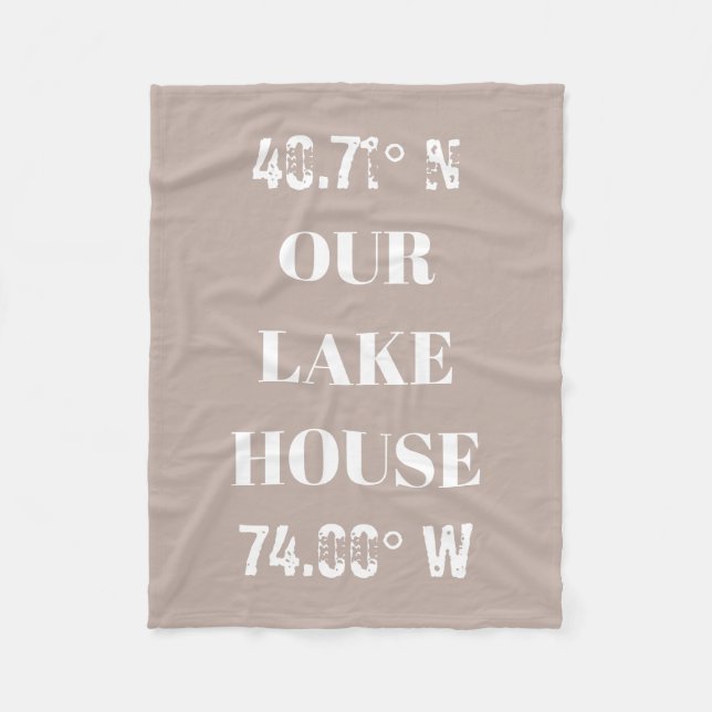 Custom Our Lake House Coordinates  Fleece Blanket (Front)
