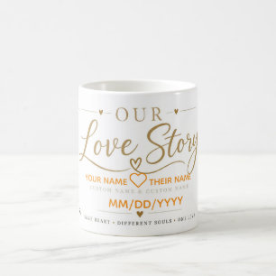 Custom Our Love Story Mug - Personalized Couple Na
