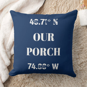 Custom Our Porch Coordinates Throw Pillow