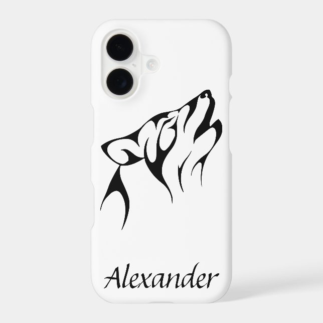 Custom Outline of a Wolf Howling (Back)