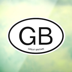 Custom oval country code abbreviation static car  window cling
