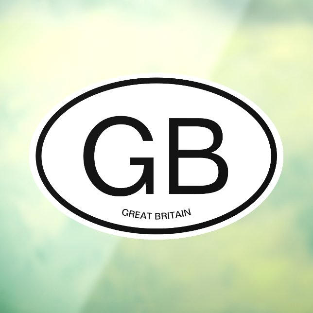 Custom oval country code abbreviation static car  window cling (Sheet 3)