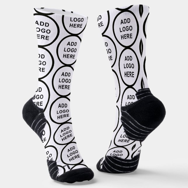Custom Over-Print Logo Photo Artwork Tile Unisex Socks (Angled)