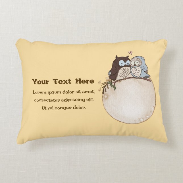 Custom Owl Pillow Accent Pillow (Front)
