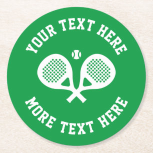 Custom padel club bar coasters with racket logo