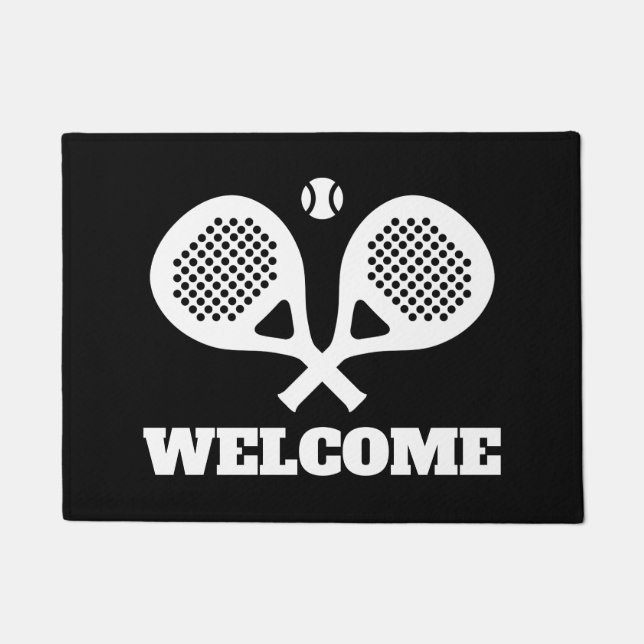 Custom padel racket sport logo welcome doormat (Front)