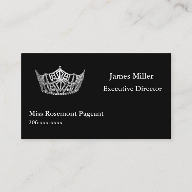 Custom Pageant Business Card Template (Front)