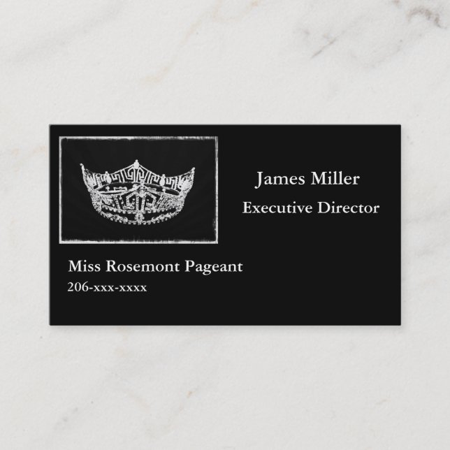 Custom Pageant Business Card Template (Front)