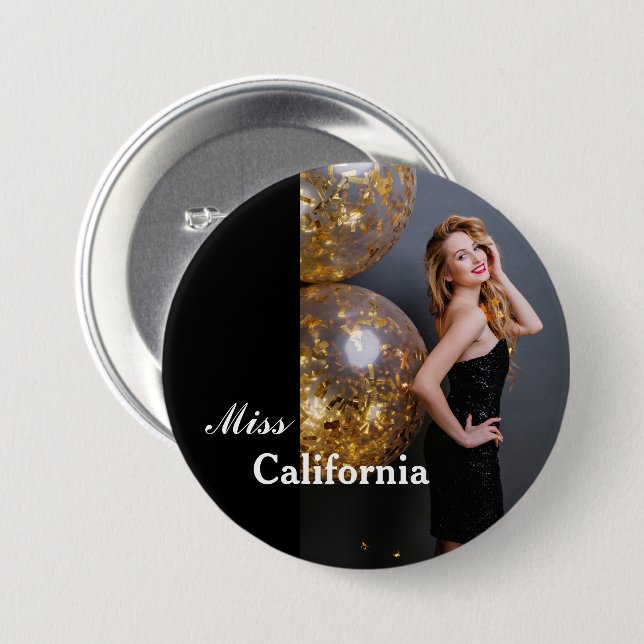 Custom Pageant Button Pin (Front & Back)