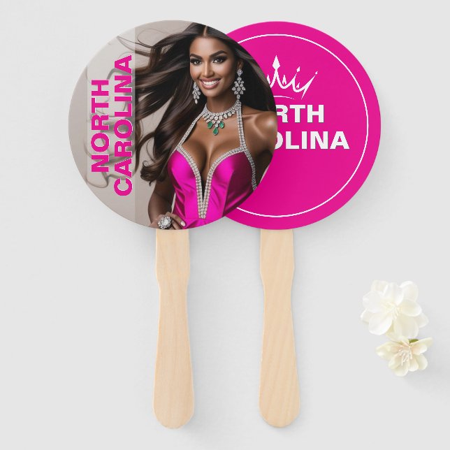 Custom Pageant Paddle Fans - Crown Design (Front and Back)