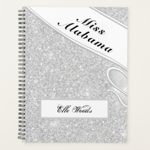 Custom Pageant Planner Calendar Silver Glitter
