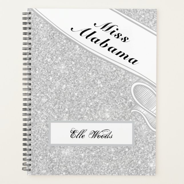 Custom Pageant Planner Calendar Silver Glitter (Front)