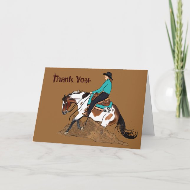 Custom Paint Reining Horse Card (Front)