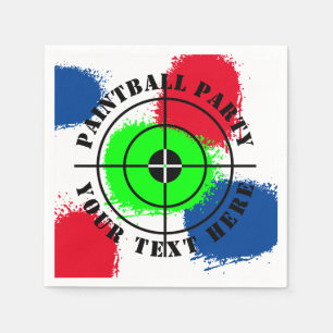 Custom paintball Birthday party paint splatter Napkin