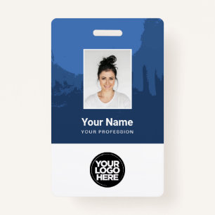 Custom Painted Employee Photo, Qr Code, Logo, Name Badge