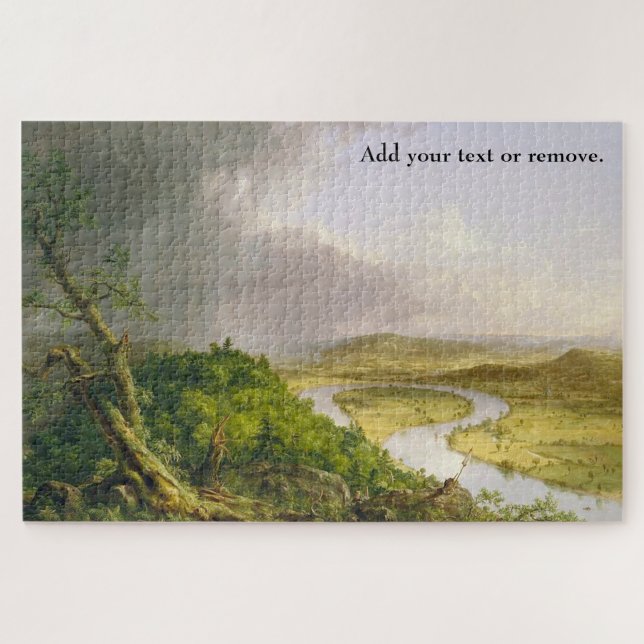 Custom painting, "The Oxbow" by Thomas Cole, 1836. Jigsaw Puzzle (Horizontal)