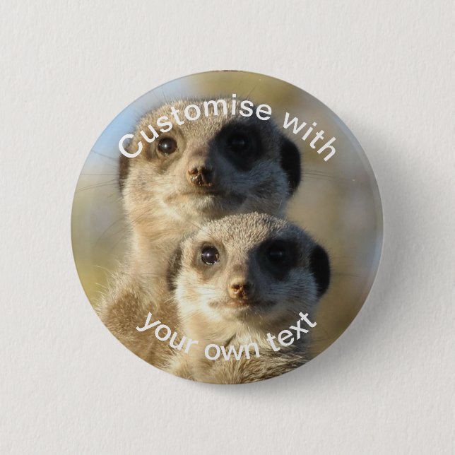 Custom Pair of Meerkats 2 Inch Round Button (Front)