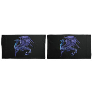 Custom Pair of Pillowcases, King Size BLUE DRAGON Pillowcase