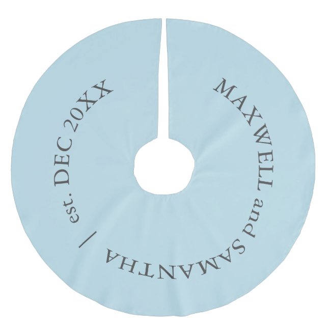 Custom Pale Blue Christmas Tree Skirt (Front)