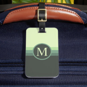 Custom Pale Light Dark Green Colour Block Luggage Tag