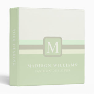 Custom Pale Pastel Green Grey White Color Block Binder