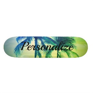 Custom palm tree photo design skateboard deck