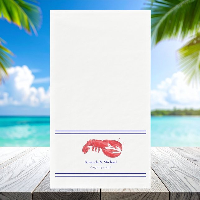Custom Palm Tree Wedding / Names & Wedding Date Napkin (Creator Uploaded)